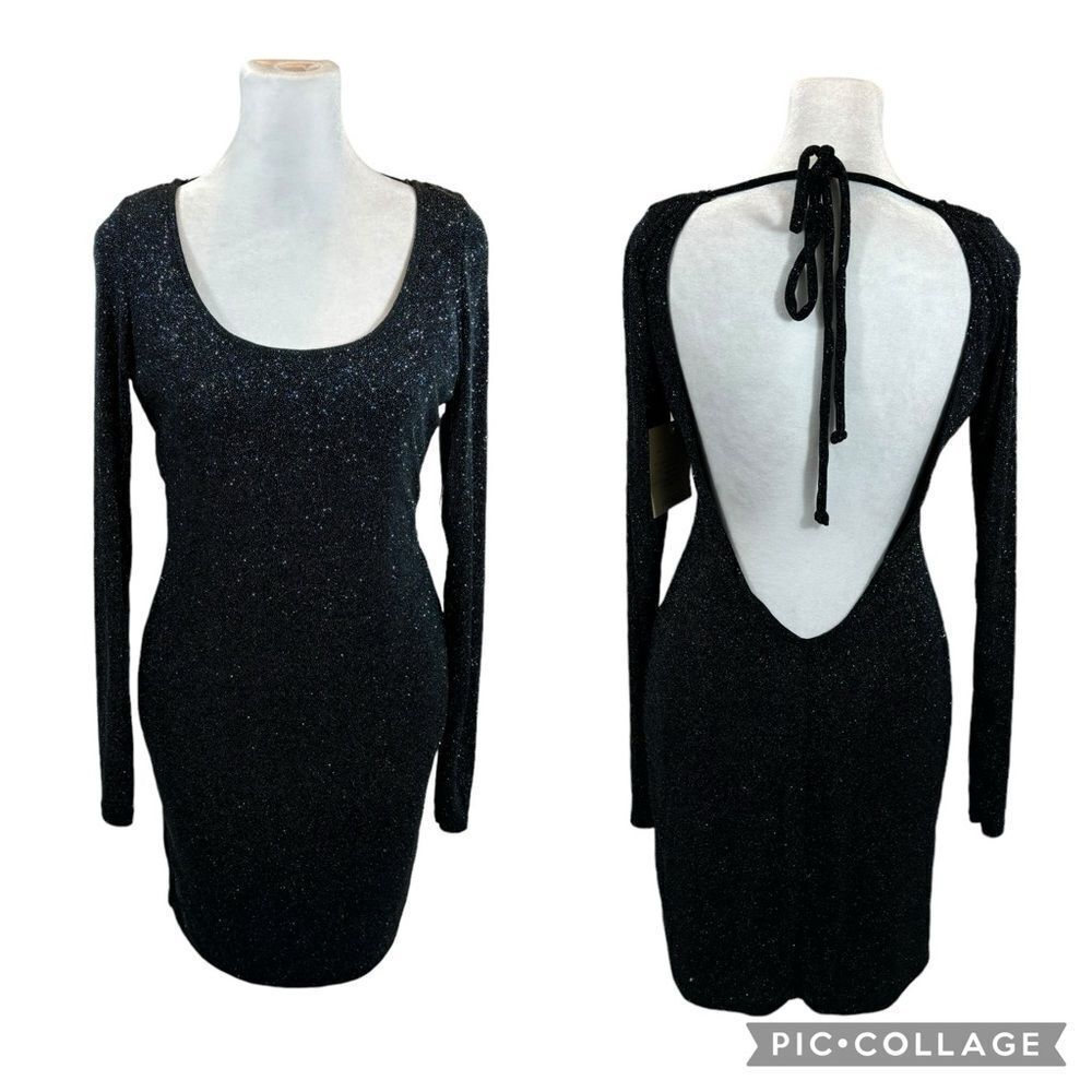 Brand new with TagsโArden B Brand Black Open Back Shimmery Mini Dress Size Small